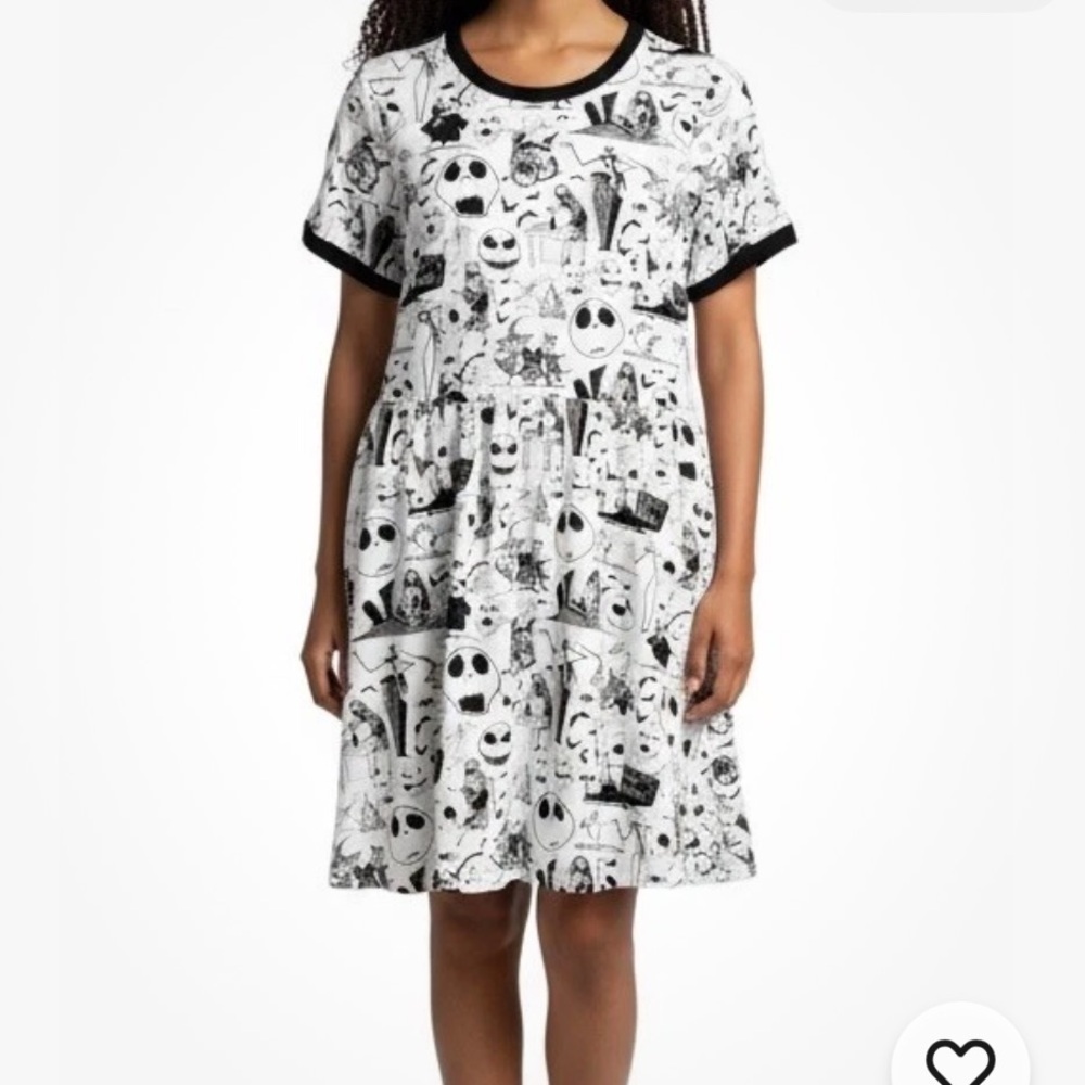 Disney Parks Her Universe Nightmare Before Christmas Dress Halloween Black Wht L